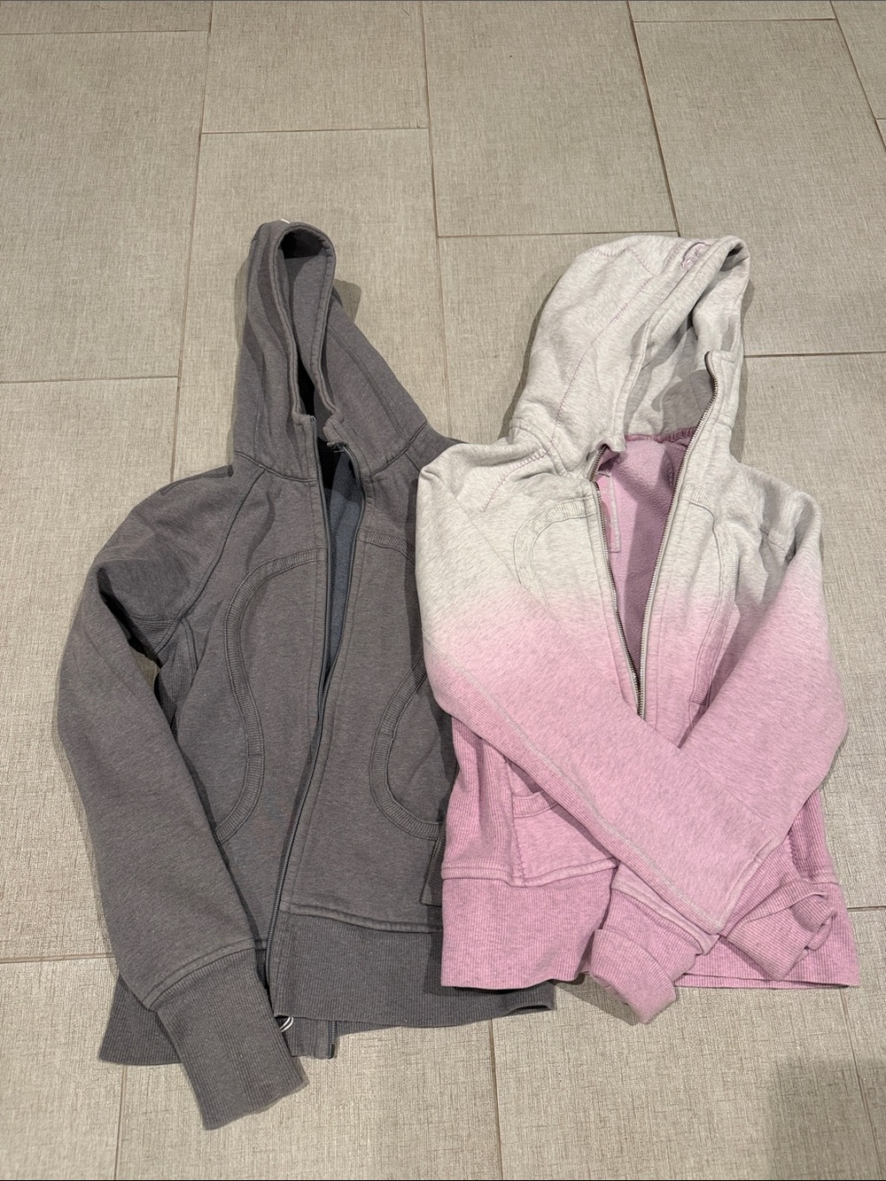 Lululemon Hooded Zip Jacket - Gray and Pink Ombre